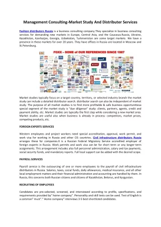 management consulting market study