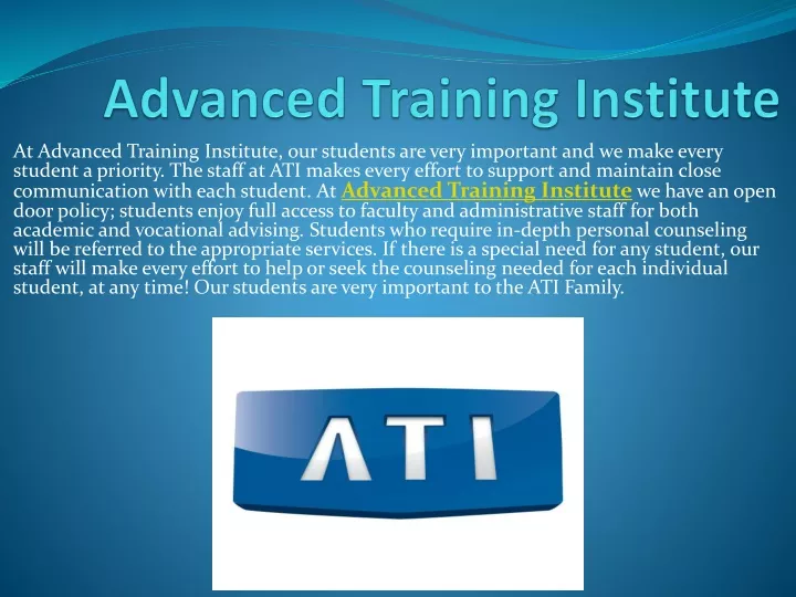 advanced training institute