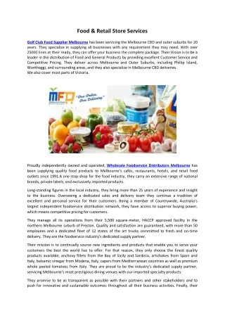 food retail store services