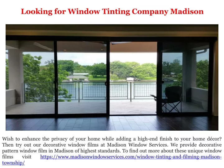 looking for window tinting company madison