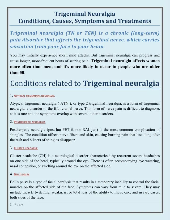 trigeminal neuralgia