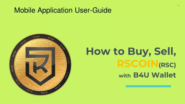 how to buy sell rscoin rsc with b4u wallet