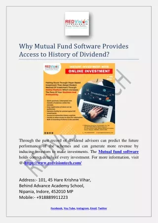 why mutual fund software provides access