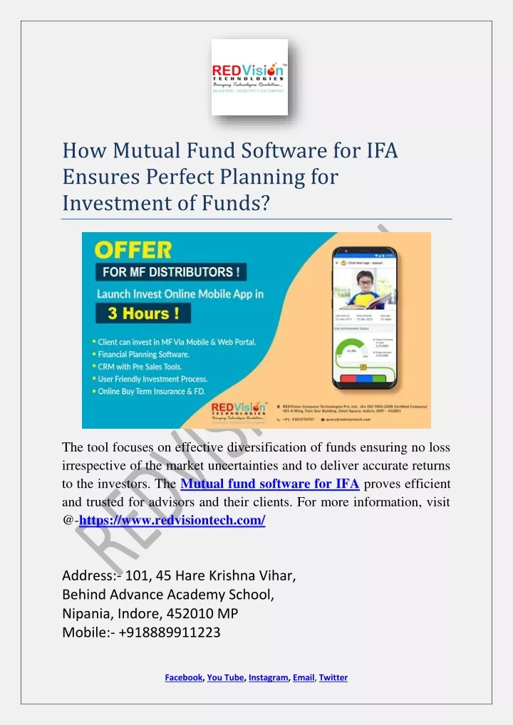 how mutual fund software for ifa ensures perfect