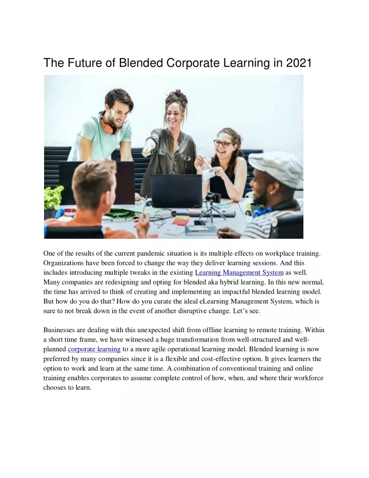 the future of blended corporate learning in 2021