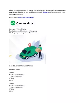 carrier arts is the best place for canada post