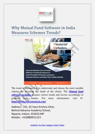 why mutual fund software in india measures