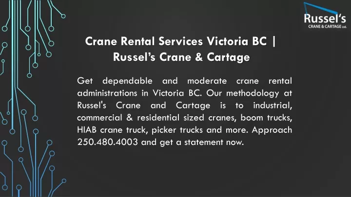 crane rental services victoria bc russel s crane