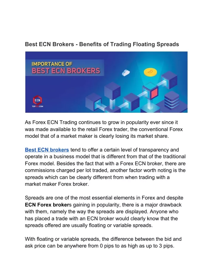 best ecn brokers benefits of trading floating