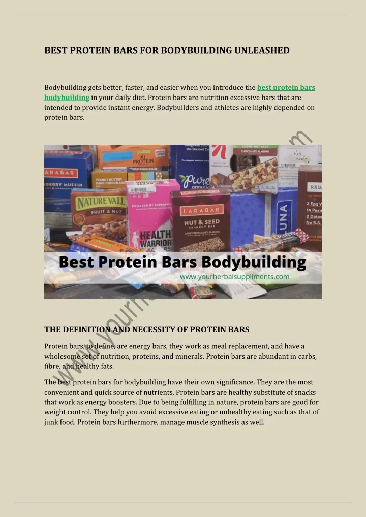 best protein bars for bodybuilding unleashed