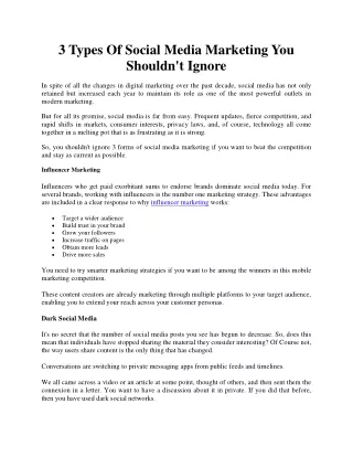 3 types of social media marketing you shouldn