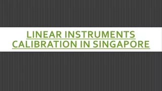 linear instruments calibration in singapore