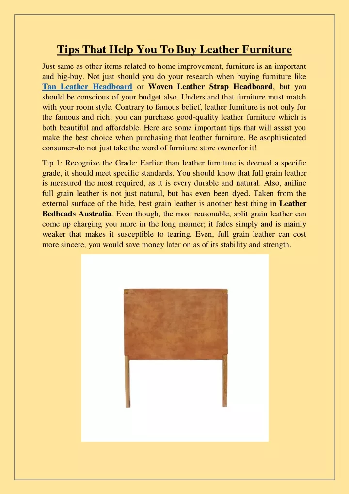 tips that help you to buy leather furniture