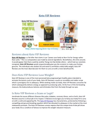 Keto VIP Reviews