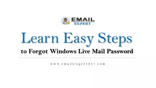 learn easy steps to forgot windows live mail