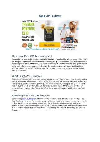 Keto VIP Reviews