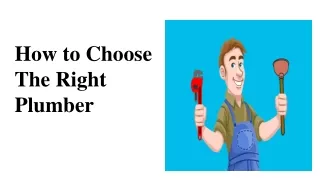 how to choose the right plumber