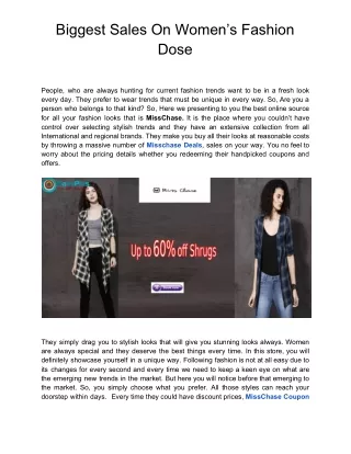 biggest sales on women s fashion dose