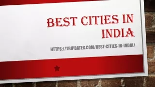 Best Cities In India