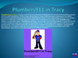 Plumbers911 in Tracy