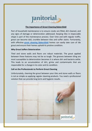 The Importance of Grout Cleaning Bakersfield