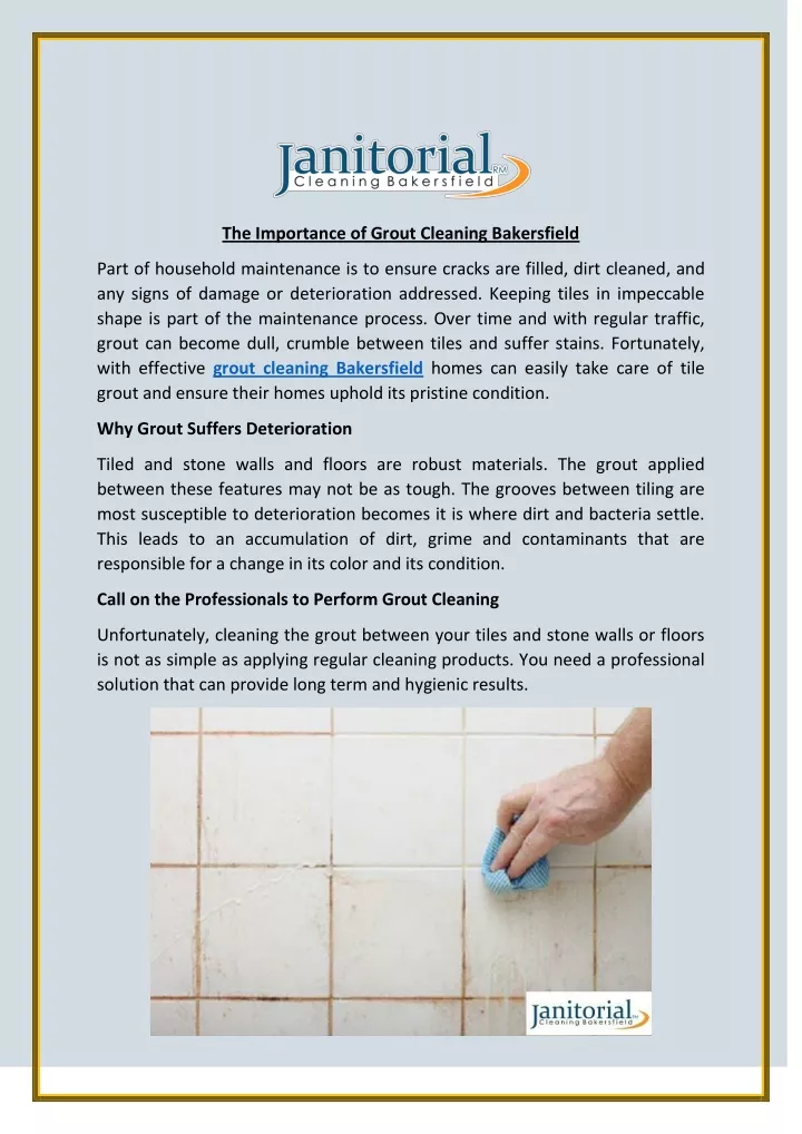 the importance of grout cleaning bakersfield