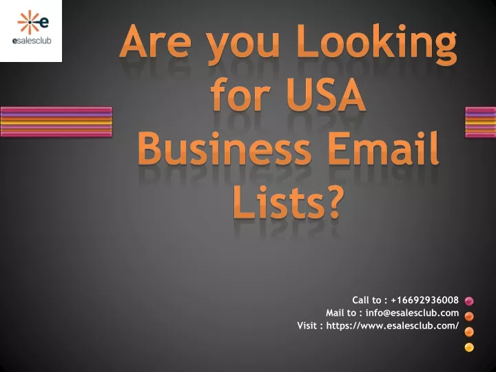 are you looking for usa business email lists