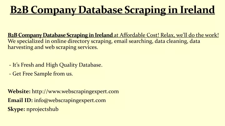 b2b company database scraping in ireland