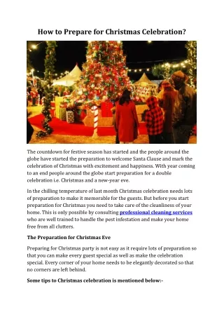 how to prepare for christmas celebration