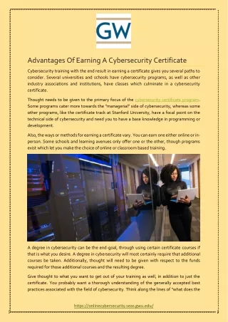 Advantages Of Earning A Cybersecurity Certificate