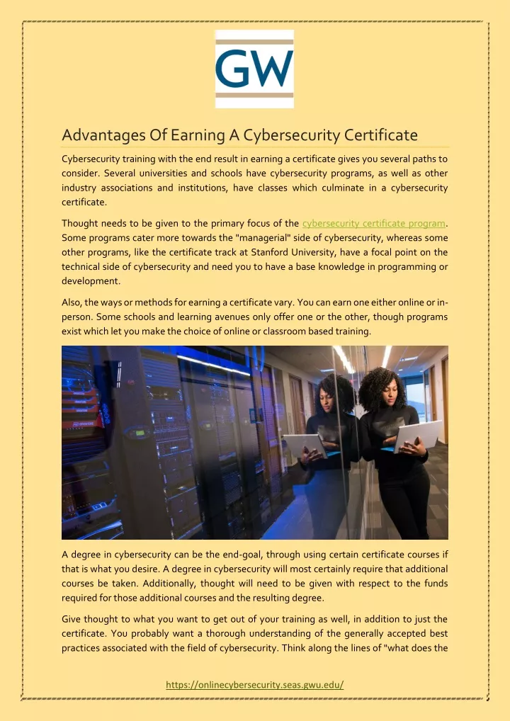 advantages of earning a cybersecurity certificate