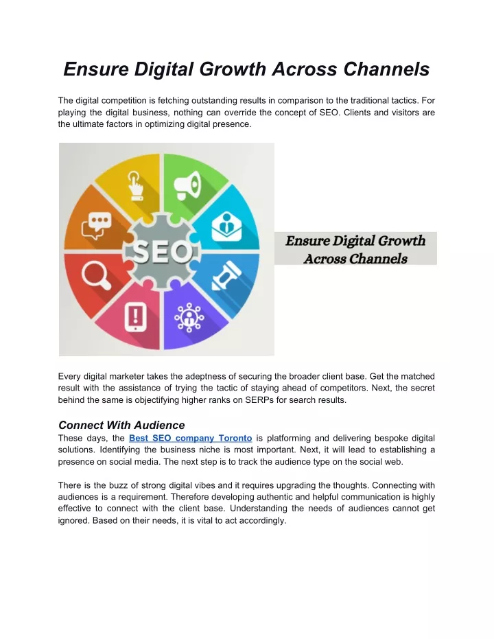 ensure digital growth across channels the digital