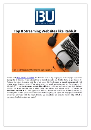 top 8 streaming websites like rabb it