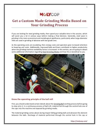 Get a Custom Made Grinding Media Based on Your Grinding Process