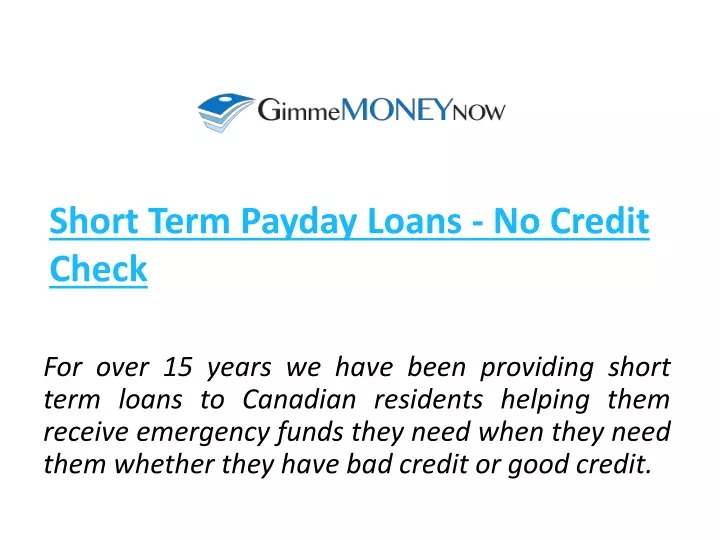 short term payday loans no credit check