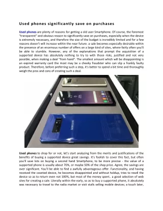 used phones significantly save on purchases