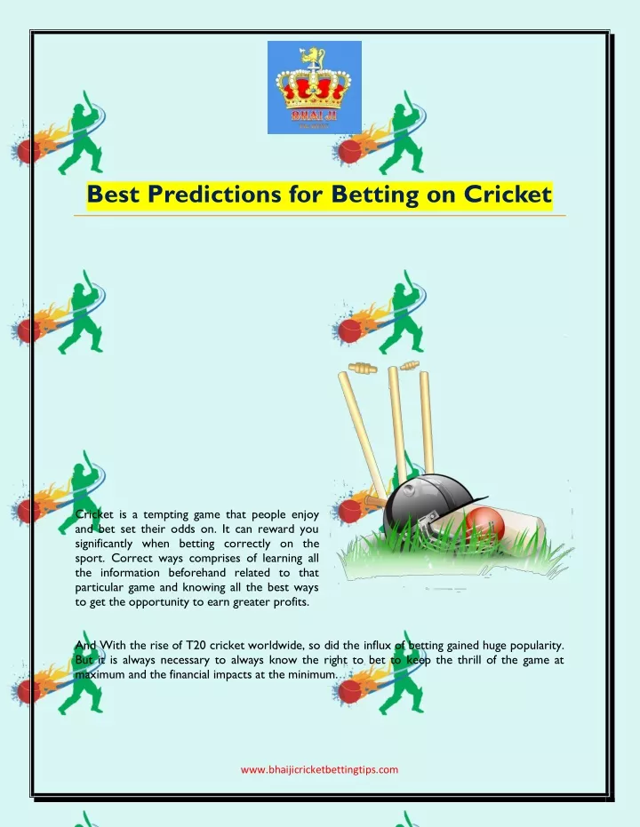 best predictions for betting on cricket