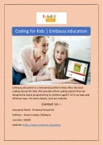 Embassy.education is a renowned platform that offers the best coding classes for kids. We provide online coding classes - slide 1