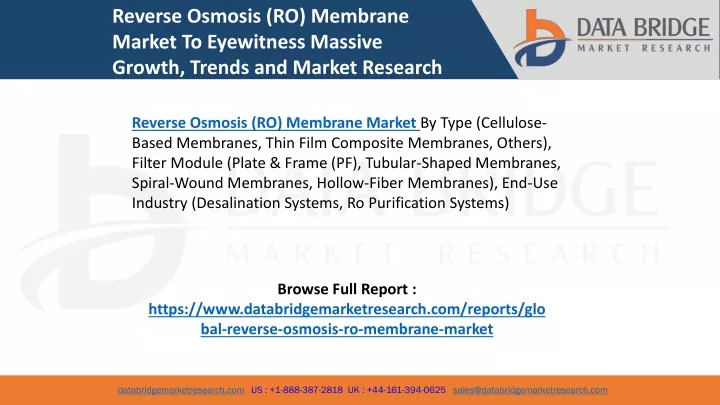reverse osmosis ro membrane market to eyewitness