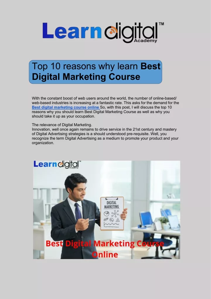 top 10 reasons why learn best digital marketing