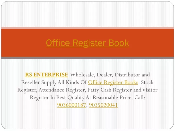 office register book