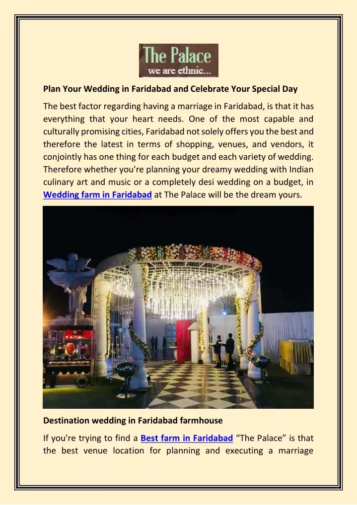 plan your wedding in faridabad and celebrate your