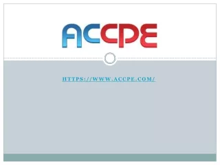 CPE | American Center For Continuing Professional Education | ACCPE