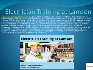Electrician Training at Lamson