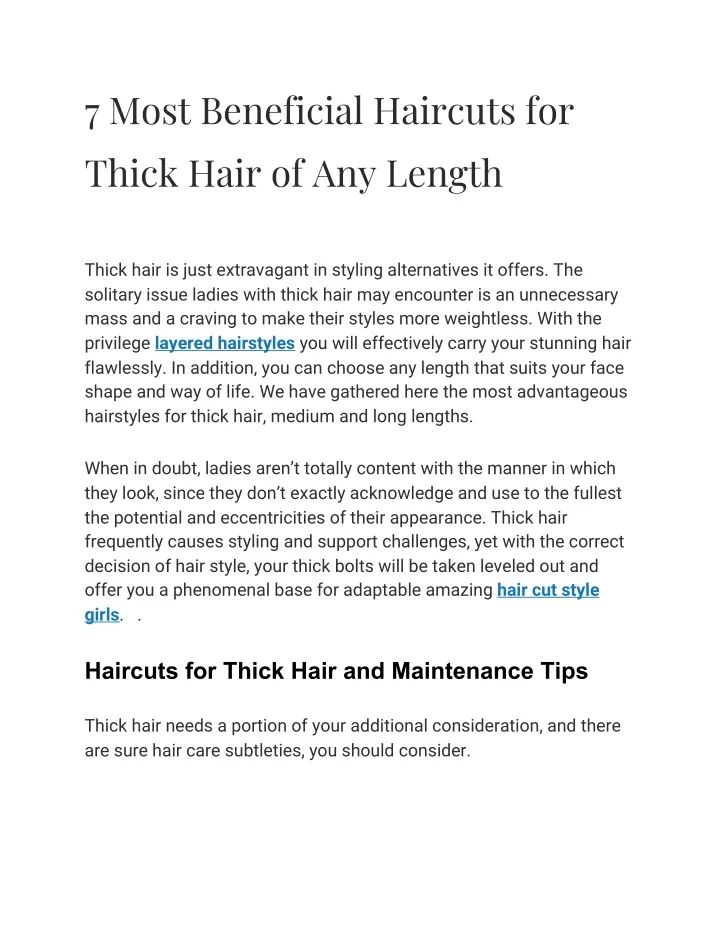 7 most beneficial haircuts for thick hair