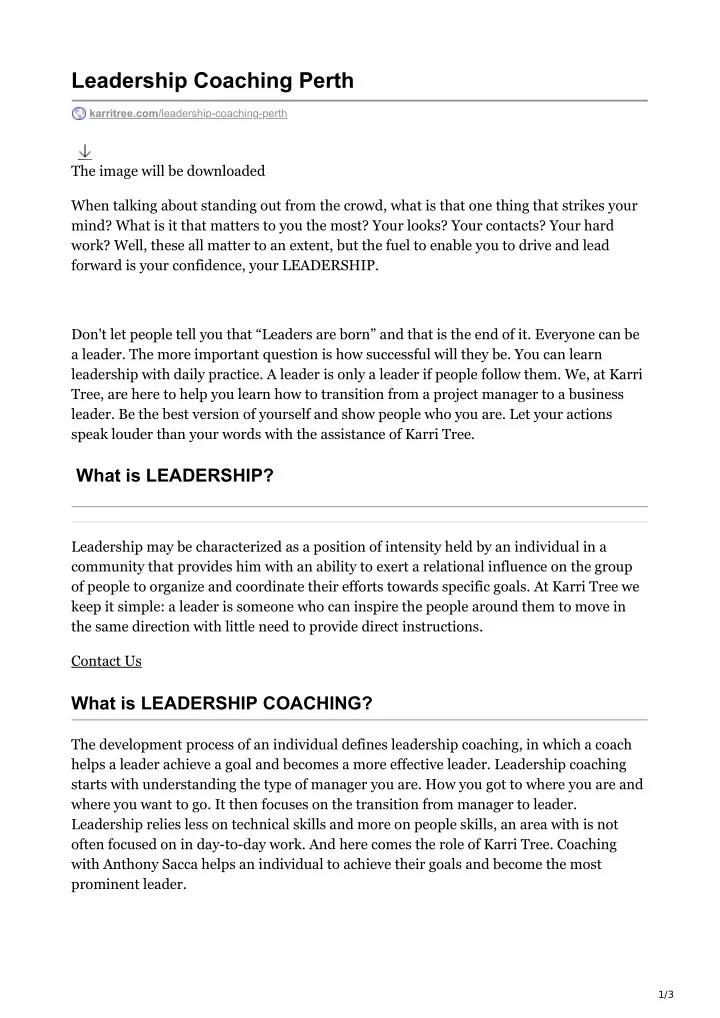 leadership coaching perth
