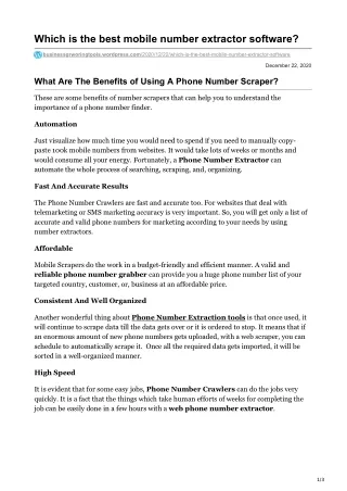 which is the best mobile number extractor software