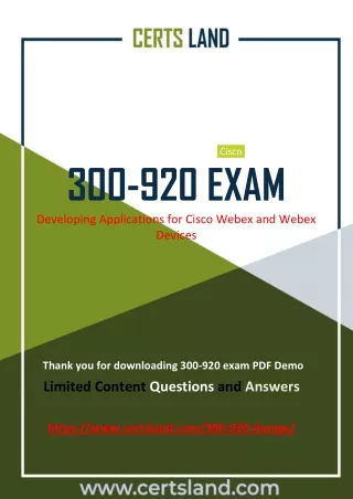 Latest Cisco 300-920 Exam Dumps