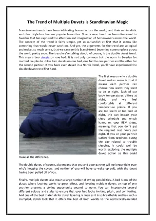 the trend of multiple duvets is scandinavian magic