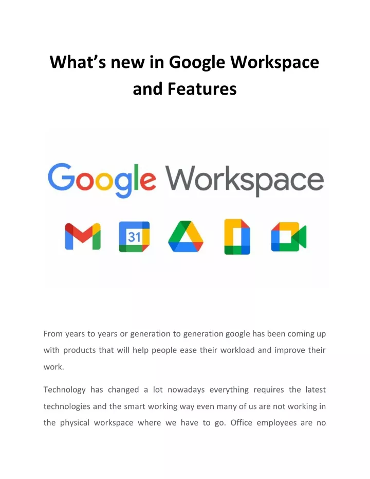 what s new in google workspace and features